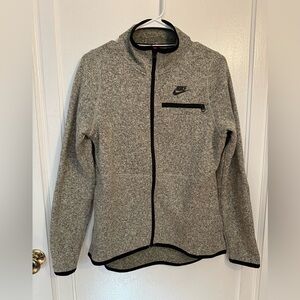 Beige/Green Fleece Knit Nike Zip Up Jacket
